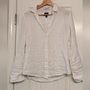 J Crew White Linen Button Shirt